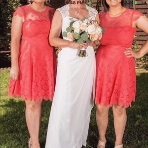 Coral Bridesmaid summer dress